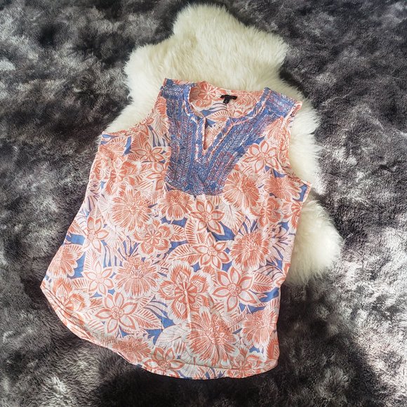 Talbots 100% Cotton Tropical Tunic - Fun and cool! Size M - Picture 2 of 7